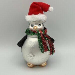 Macy’s Holiday Lane Glass Penguin Ornament Christmas Santa Hat Scarf Tree Decor
